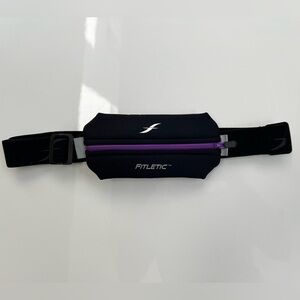 Running Belt - Black with Purple Zipper - OS